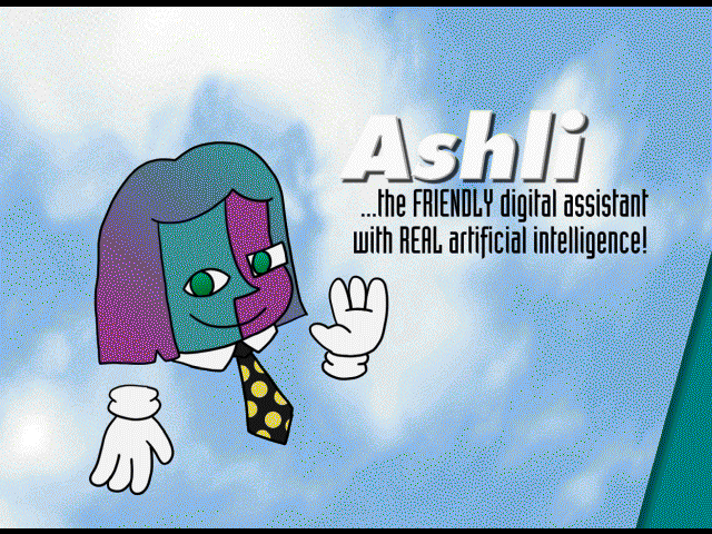 The splash screen for the version 1.0 release of the Ashli AI client. (PICTURED: Windows NT version.)